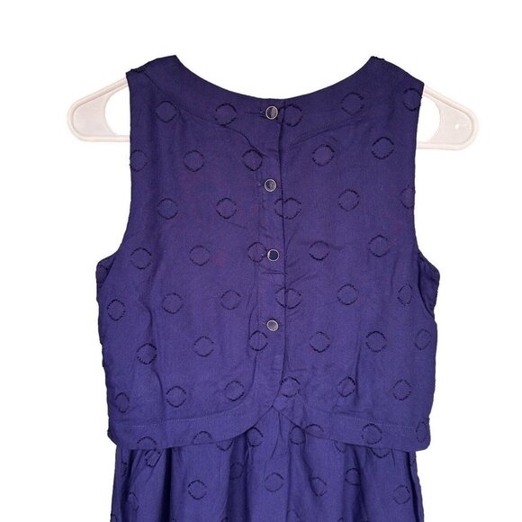 Tommy Hilfiger Dress Blue Sleeveless Geometric Pattern Embroidered Sz 12 NWT - Picture 3 of 12